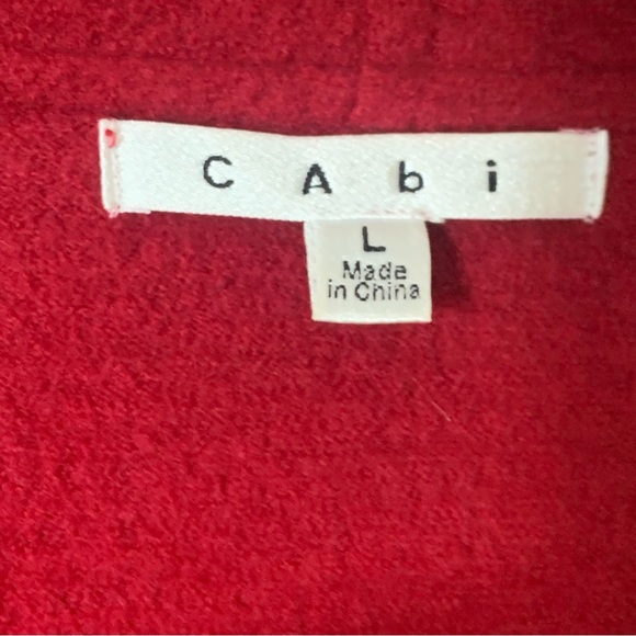 Cabi Women's Large Semi-Formal Red Merino Wool Belted Sweater Jacket Style #167 - Picture 5 of 9